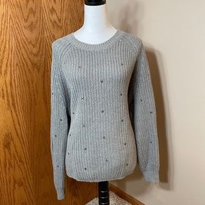Tribal Jeans Grey Crew Neck Sweater with star details 2X